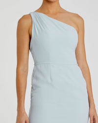 One Shoulder Jersey Mermaid Gown Bridesmaid - Emerald Green