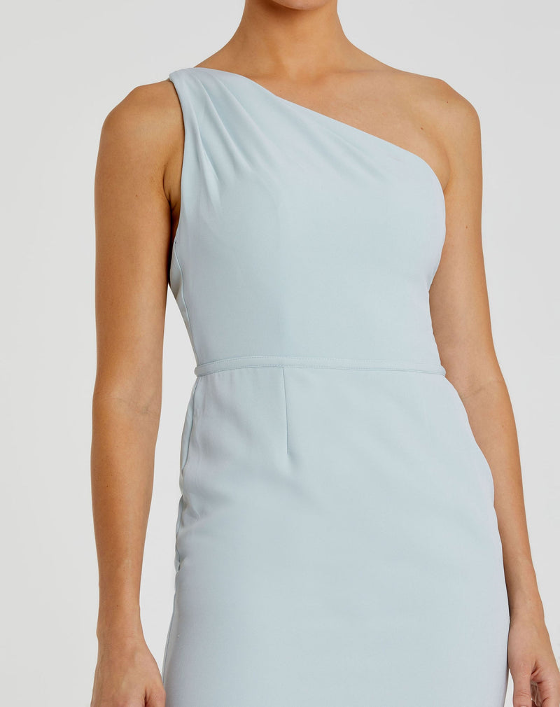 One Shoulder Jersey Mermaid Gown Bridesmaid - Emerald Green