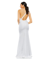 One Shoulder Jersey Mermaid Gown Bridesmaid - Emerald Green