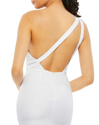 One Shoulder Jersey Mermaid Gown Bridesmaid - Emerald Green