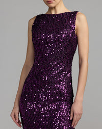 Mac Duggal #26331 plum sequin gown close-up