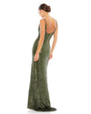 Full sequin scoop back gown - Olive