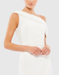 Ruched Off-The-Shoulder Midi Dress - White