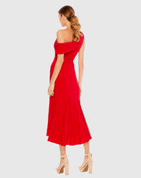 Ruched Off-The-Shoulder Midi Dress - White