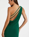 Draped back stretch-jersey gown - Candy Pink