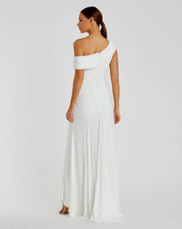 Mac Duggal 26517 White one shoulder gown - back
