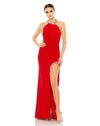 Halter gown with rhinestone accents - Red