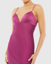V-neck Sleeveless Charmeuse Gown - Mulberry