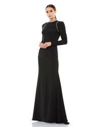 Long sleeve high neck gown - Black