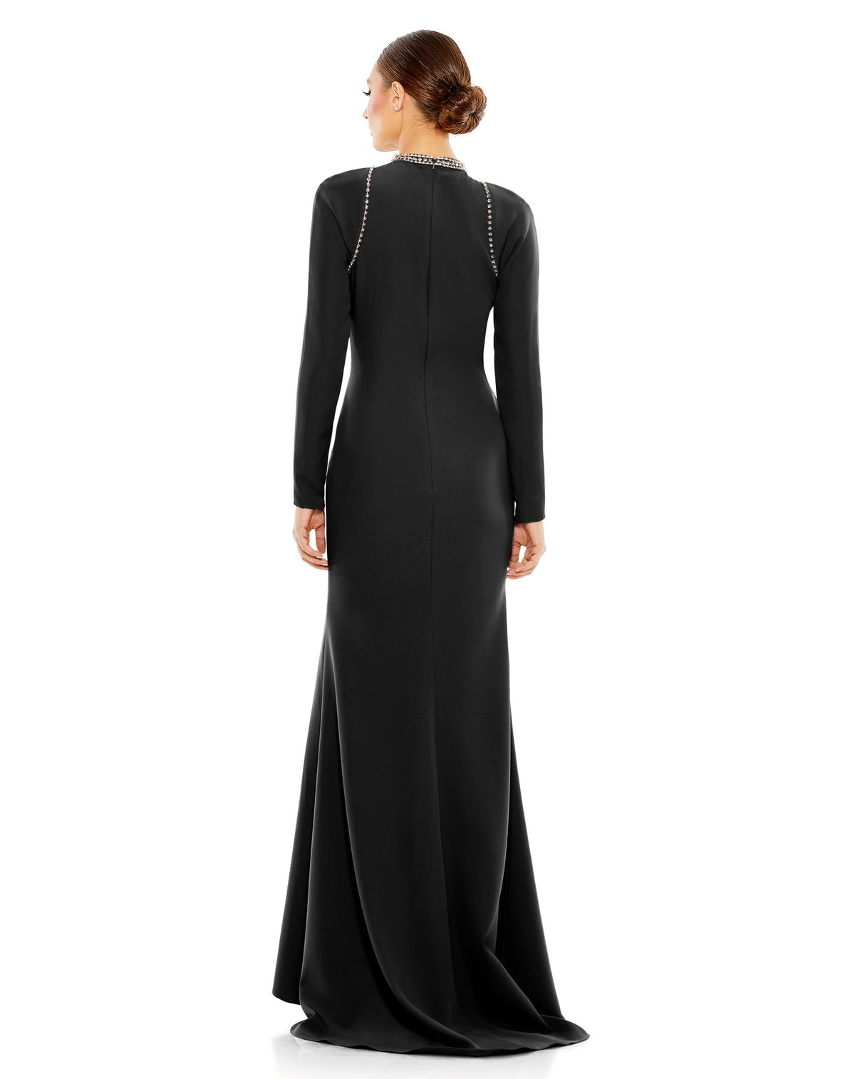 Long sleeve high neck gown - Black