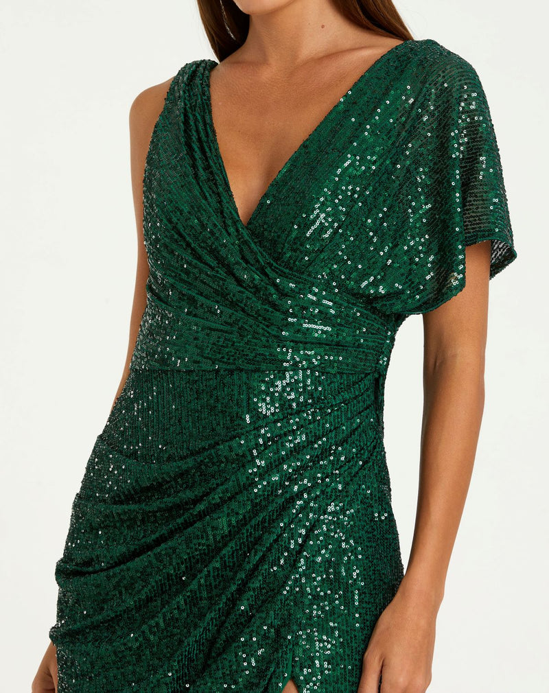 Emerald Green Tfnc Velvet Midi Wrap Dress In Emerald Women's Wrap