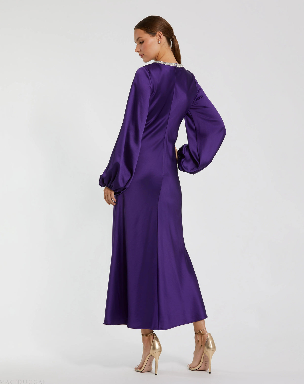 Mac Duggal #27350 royal purple dress - back