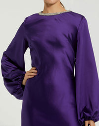 Mac Duggal #27350 royal purple dress - close up