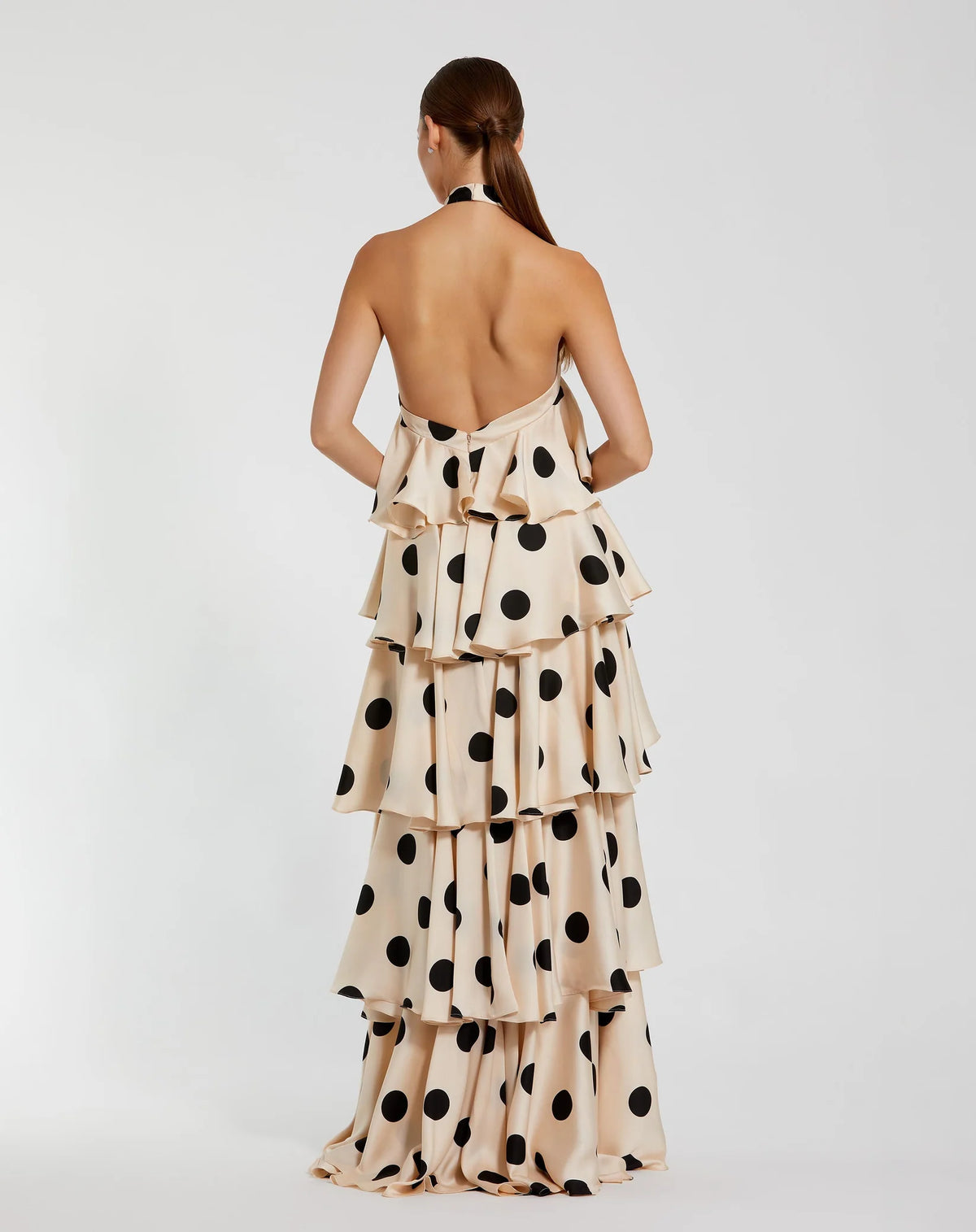 Ruffle Polka Dot Gown - Cream