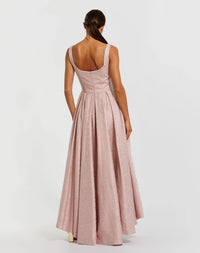 Mac Duggal 27643 Blush sleeveless square neck high low gown - Back view