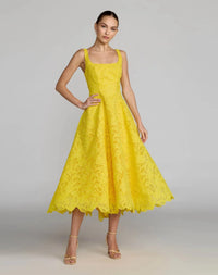 Buttercup Lace Sleeveless Scoop Neck Midi Dress With Pockets