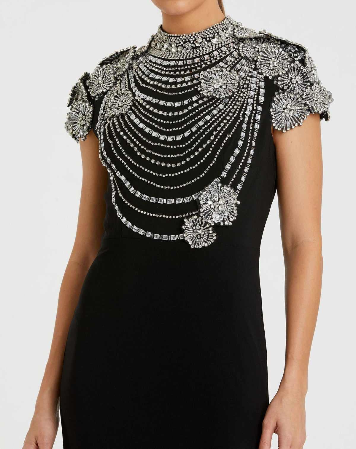 Mac Duggal #42055 High Neck Embellished Column Gown - Black | Shop Women's Evening Dresses Online Shaide Boutique Mac Duggal #42055 High Neck Embellished Column Gown - Black | Shop Women's Evening Dresses Online Shaide Boutique