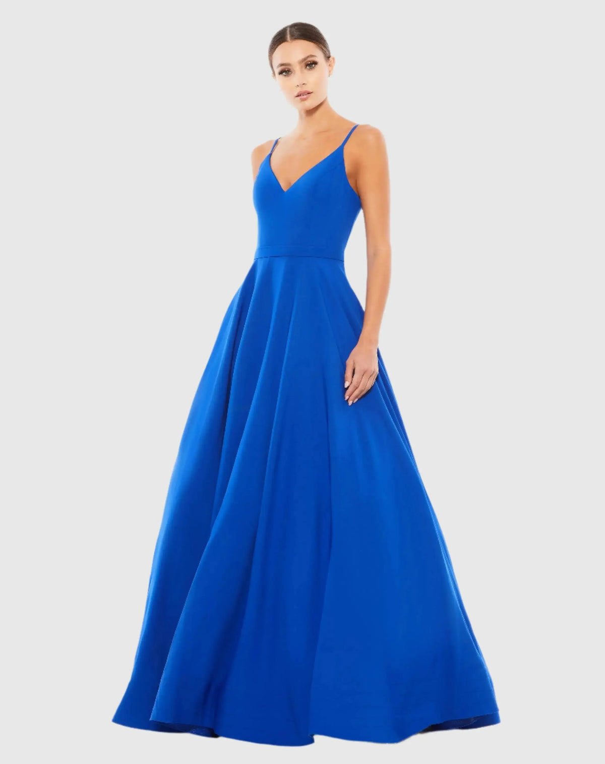 Mac Duggal #48855 royal sleeveless V-neck ball gown