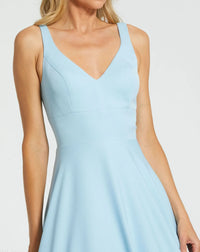 Mac Duggal Blue Classic Sleeveless A-Line Ballgown with Pockets #48924