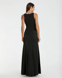 Mac Duggal 49093 Black embellished neck trumpet gown - back