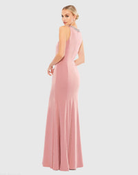 Mac Duggal 49093 Rose Pink embellished neck trumpet gown - back