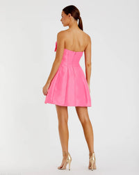 Mac Duggal #49210 pink strapless mini dress back view
