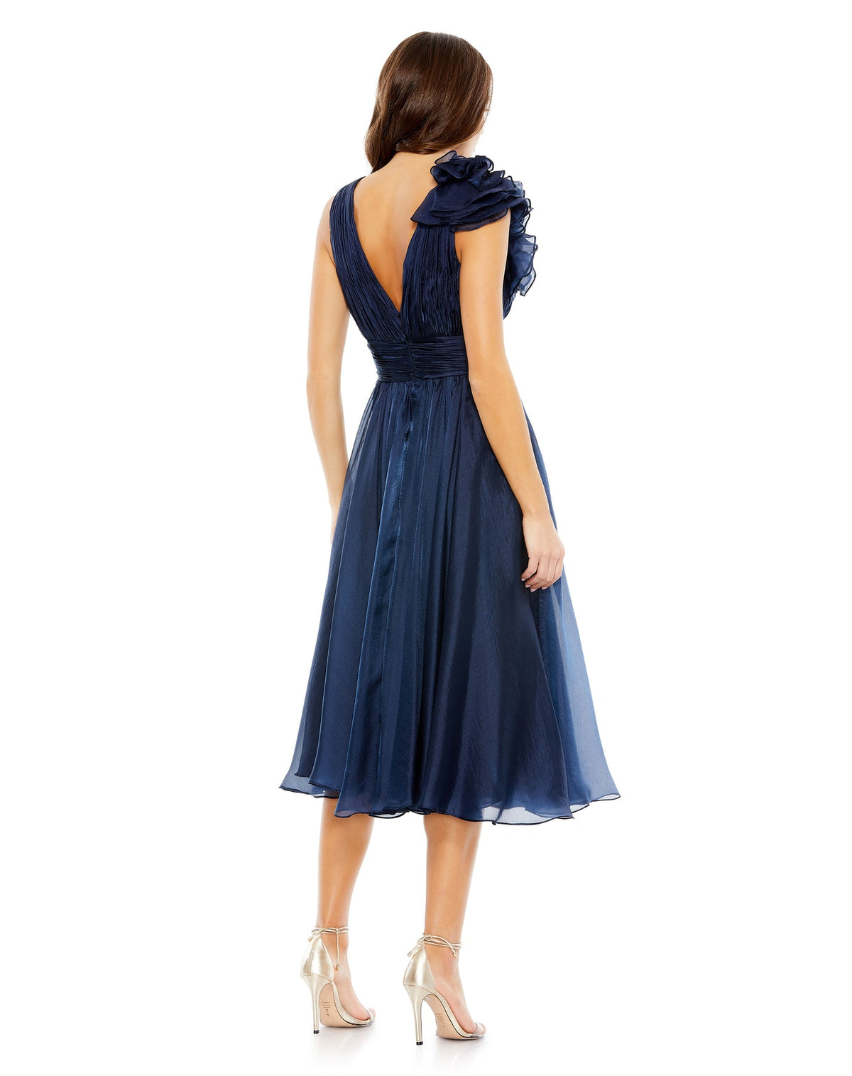 Sleeveless Chiffon Midi Dress - Rose