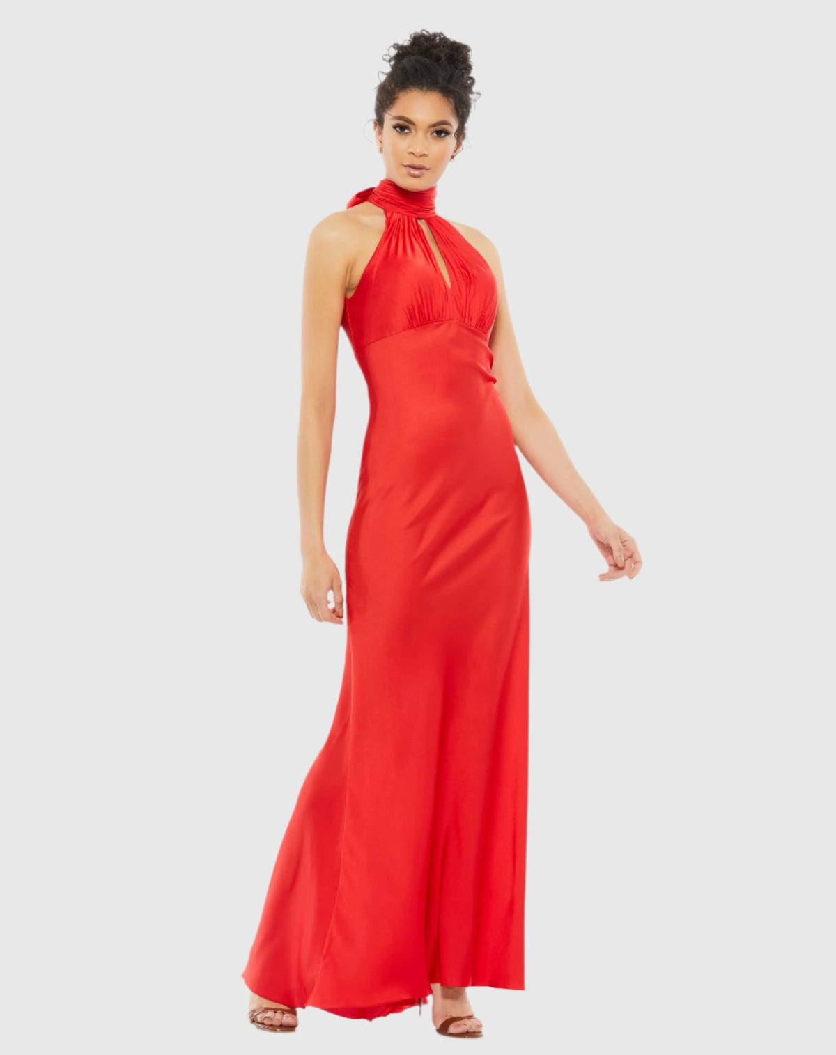 Mac Duggal, Keyhole Halter Empire Waist Gown - Red #49520 Shaide Boutique Mac Duggal, Keyhole Halter Empire Waist Gown - Red #49520 Shaide Boutique