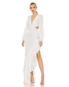 Cut out asymmetric ruffle gown - Pistachio