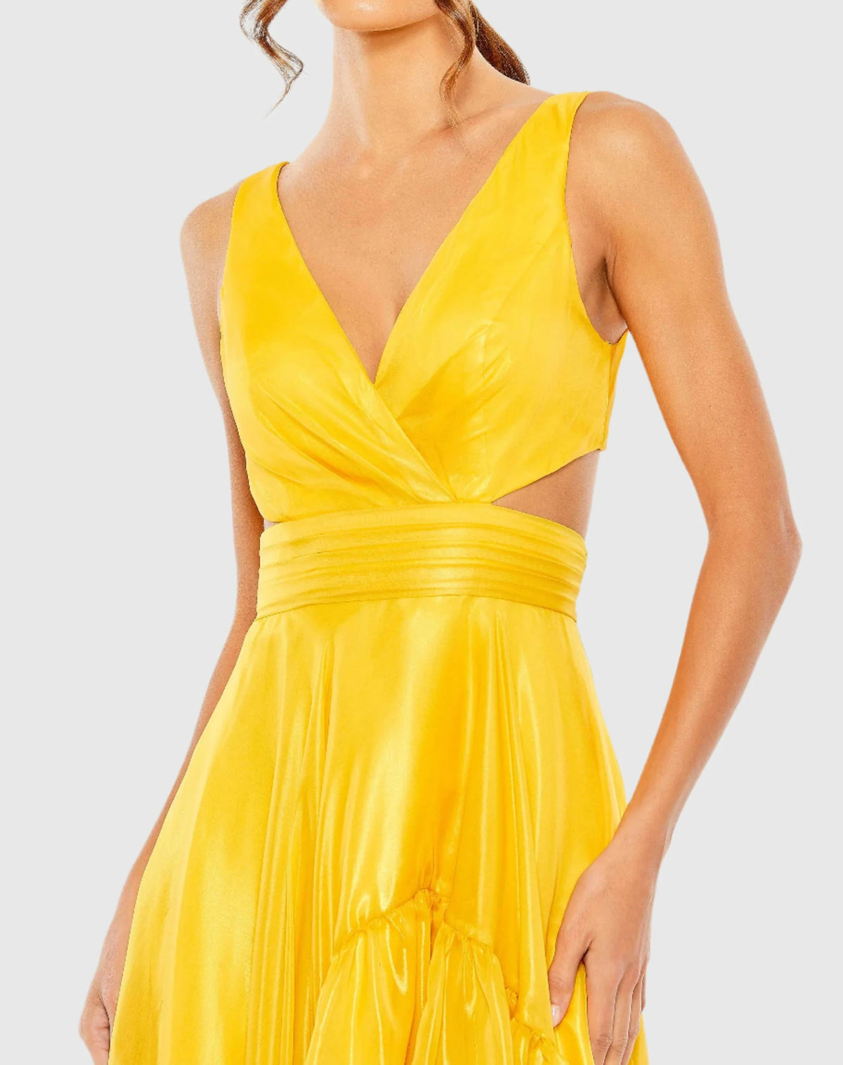 Mac Duggal Cut Out High Low Ruffle Gown #49526 Marigold Yellow | Shop Bridesmaids Dresses | 10% Off Your First Order | Shaide - Free US Shipping! Shop Women's Evening Dresses Online Shaide Boutique Mac Duggal Cut Out High Low Ruffle Gown #49526 Marigold Yellow | Shop Bridesmaids Dresses | 10% Off Your First Order | Shaide - Free US Shipping! Shop Women's Evening Dresses Online Shaide Boutique