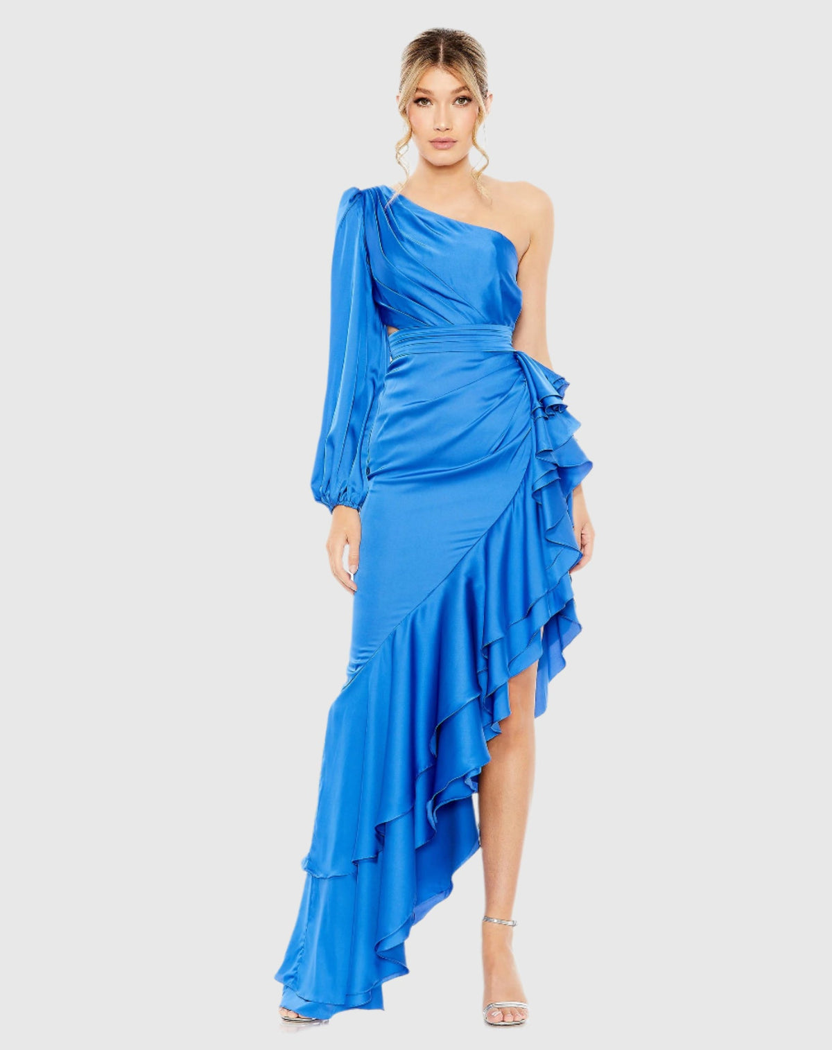 Mac Duggal, One sleeve cut out asymmetrical ruffle gown - Cobalt Blue #49531 | Shaide - Shop Women's Dresses Online Shaide Boutique Mac Duggal, One sleeve cut out asymmetrical ruffle gown - Cobalt Blue #49531 | Shaide - Shop Women's Dresses Online Shaide Boutique
