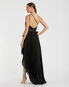 Pleated One Shoulder Asymmetrical Ruffle Hem Gown - Butter