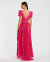 Pleated Ruffle Cap Sleeve Dress - Marigold