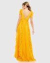 Pleated Ruffle Cap Sleeve Dress - Marigold