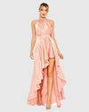 Mac Duggal #49664 High Neck Satin High Low Gown - Rose