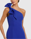 Crepe One Shoulder Gown - Blue