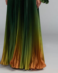 Mac Duggal #49903 green ombre gown one shoulder detail
