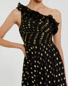 Ruffle Gown Polka Dot Gown - Black