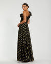Ruffle Gown Polka Dot Gown - Black