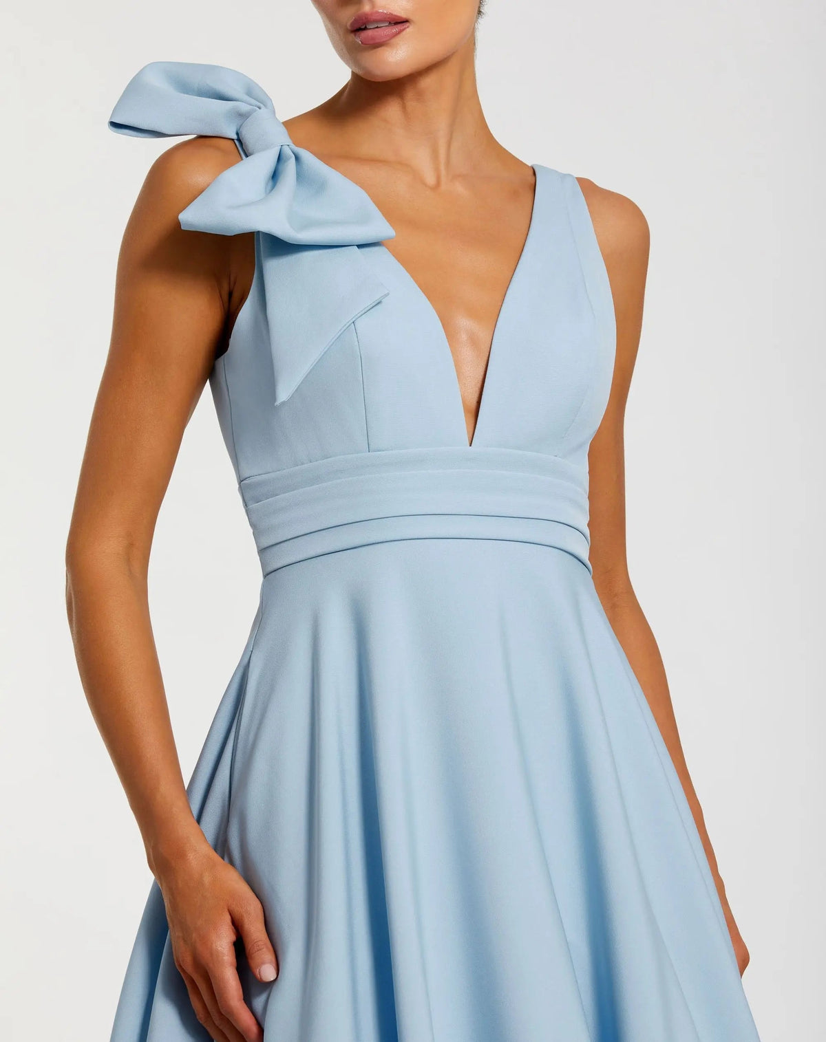 Mac Duggal #49972 powder blue ball gown - close up