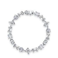 Multi Cut Stone Wedding Bracelet, Sterling Silver, wedding day jewellery, black tie jewellery