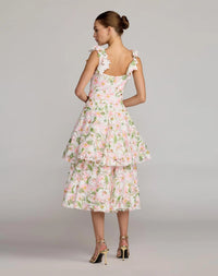 Floral Lace Tiered Midi Dress