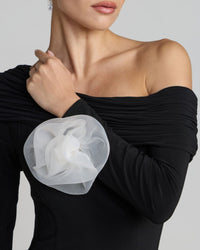 One Shoulder Long Sleeve Jersey Gown