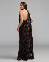 Mac Duggal #50174 open back with draped cowl