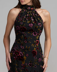 Mac Duggal #50174 halter neckline and scarf detail