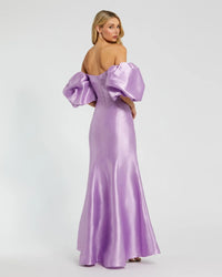 Mac Duggal Sweetheart Off The Shoulder Puff Sleeve Gown Lilac #50677