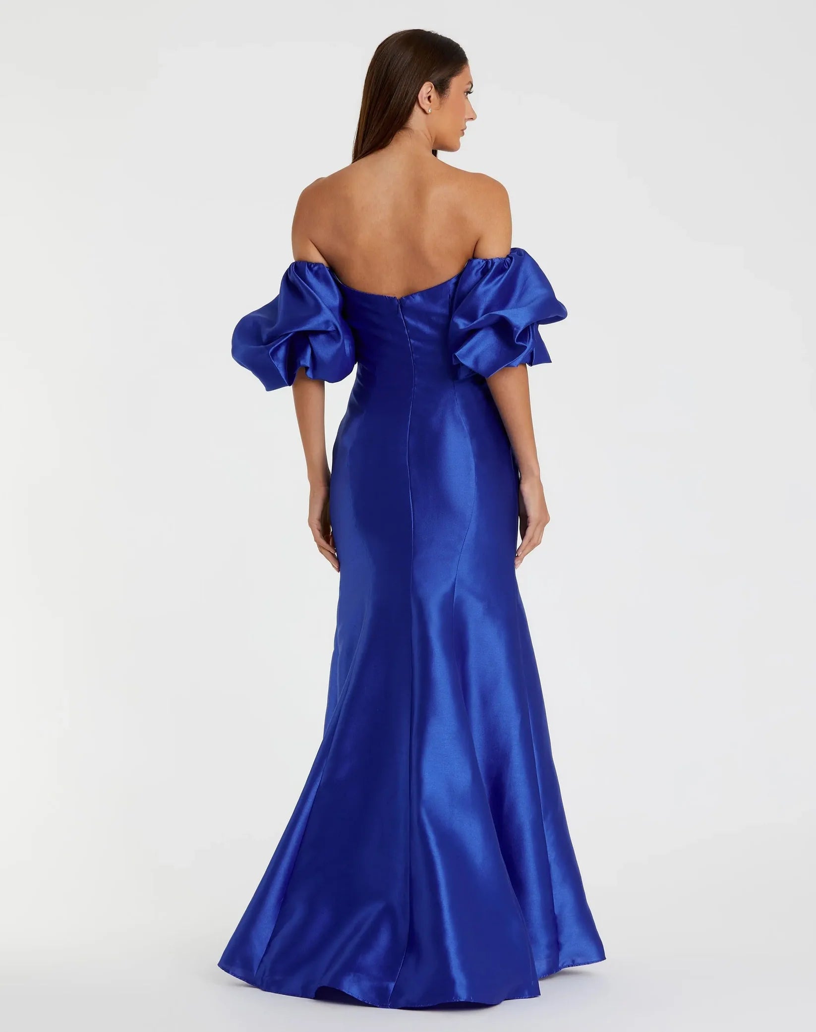 Mac Duggal Sweetheart Off The Shoulder Puff Sleeve Gown Royal Blue #50677