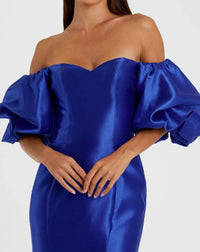 Mac Duggal Sweetheart Off The Shoulder Puff Sleeve Gown Royal Blue #50677