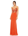 Mac Duggal Style #50709 Sweetheart mesh corset embellished gown - orange