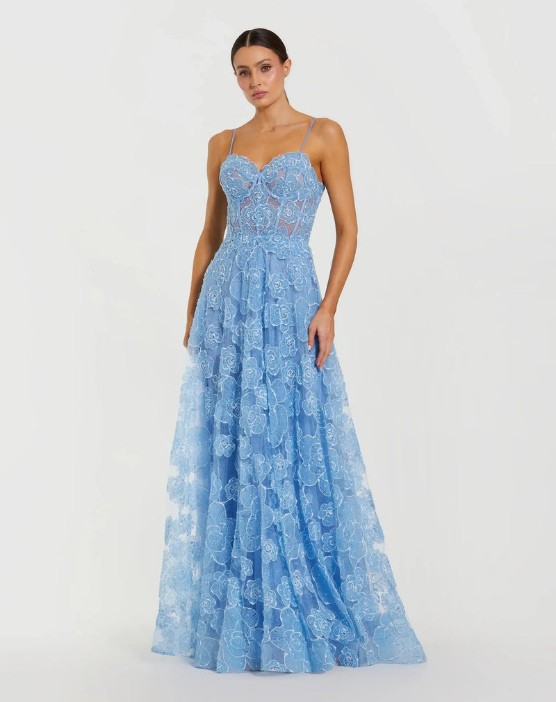 Mac Duggal Powder Blue Embroidered Sweetheart Neck A-Line Gown #50735 –  Shaide Boutique